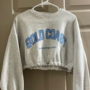cropped cinch crew neck